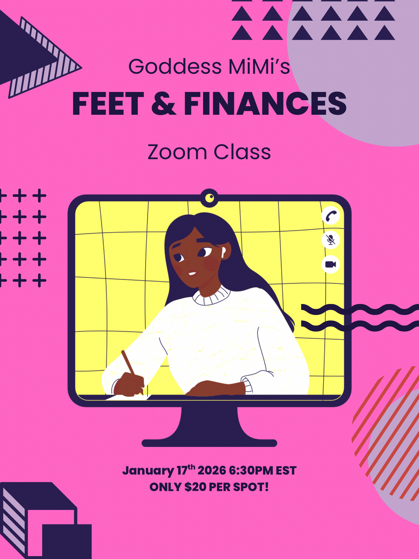 Feet and Finances Zoom Class $20 per spot
